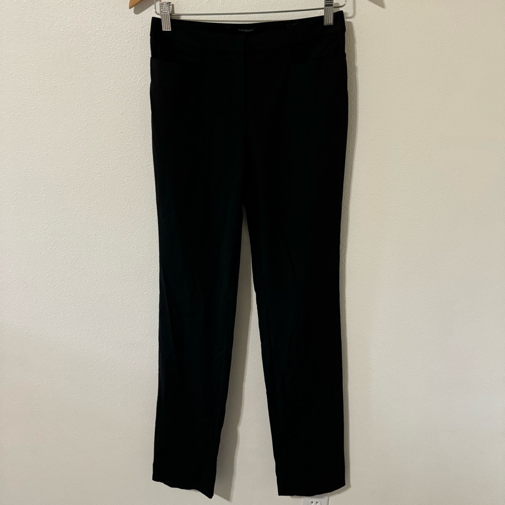 St. John Caviar Cara Classic Slim Straight Leg Trouser Pants Black-Small